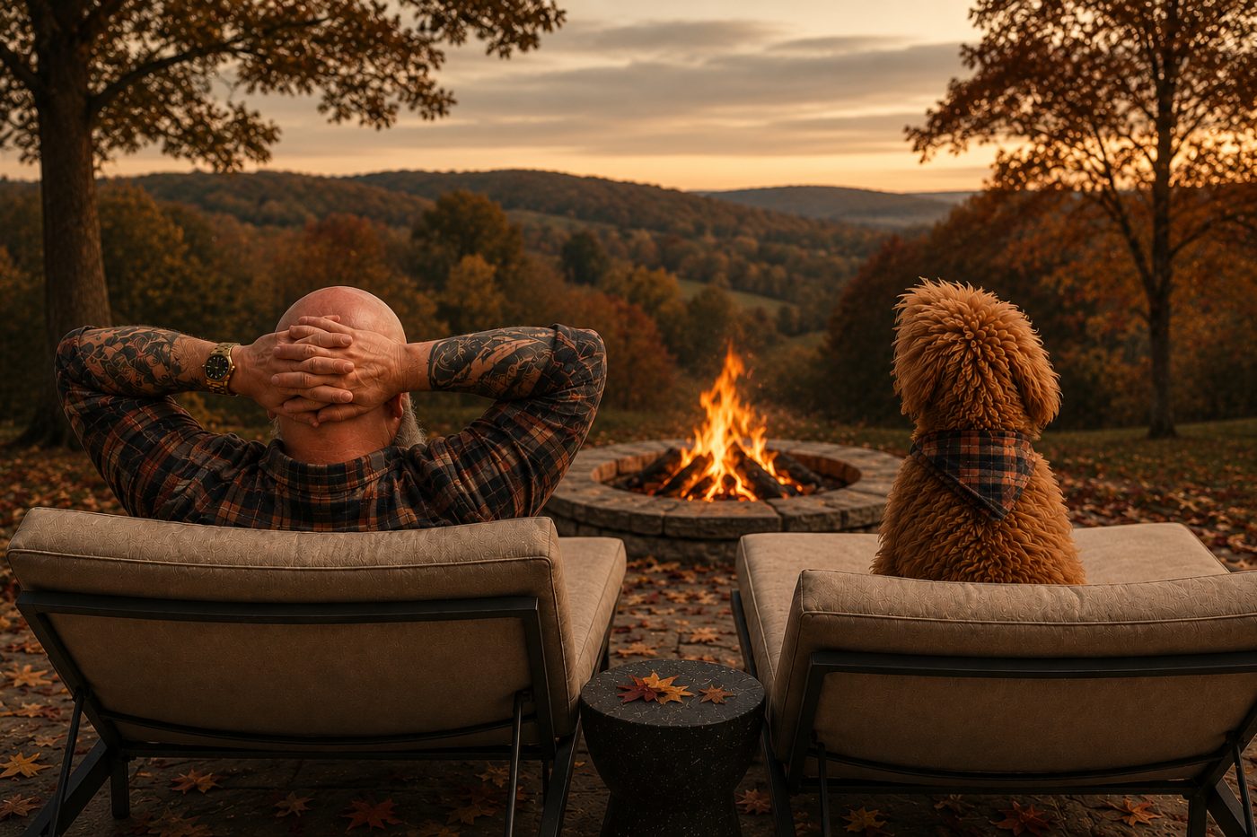 Fire pit, fall
