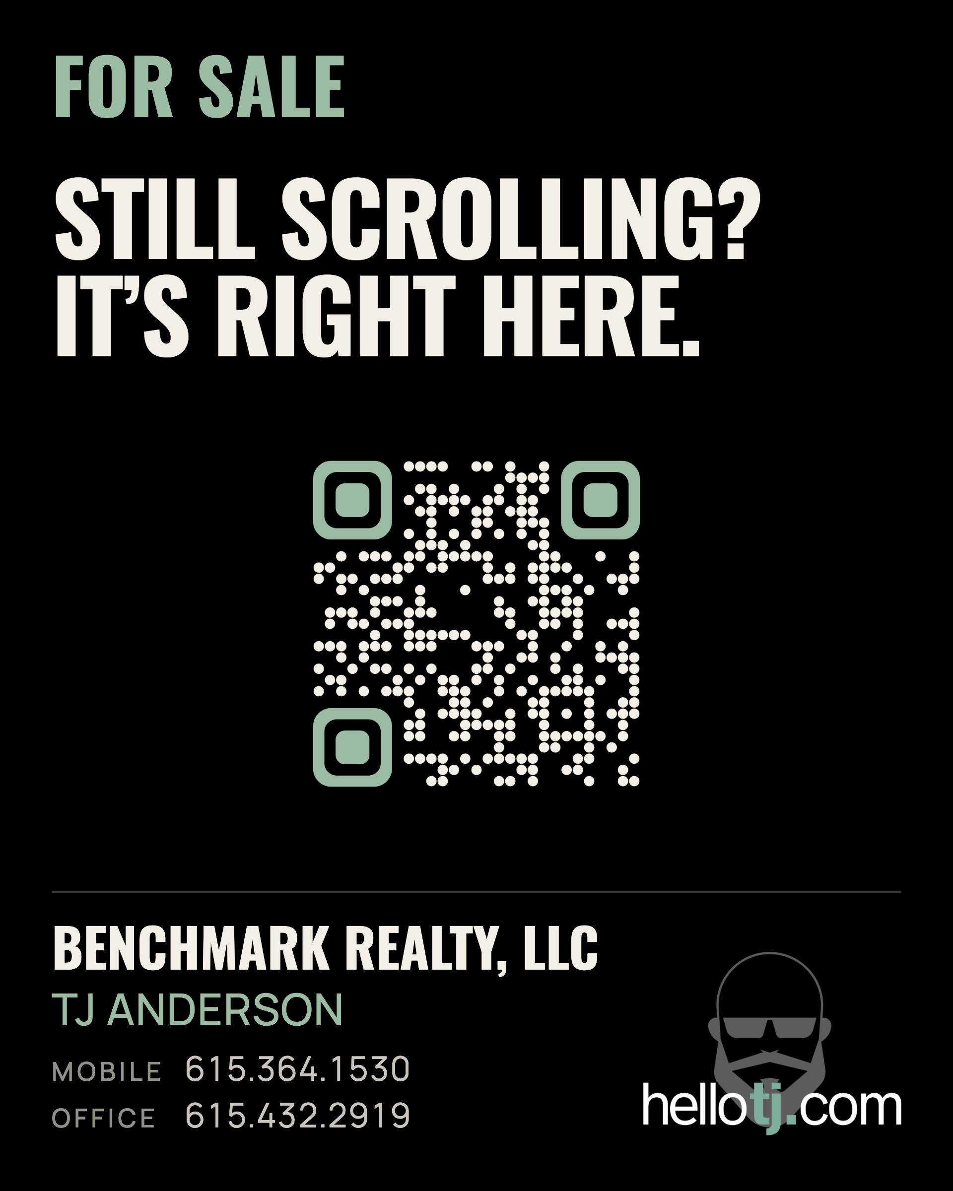 helloTJ yard sign — FOR SALE: Still scrolling? It’s right here.